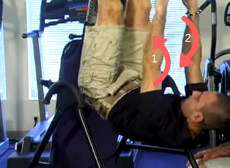 inverted situp inversion table exercises