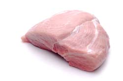 white raw pork roast
