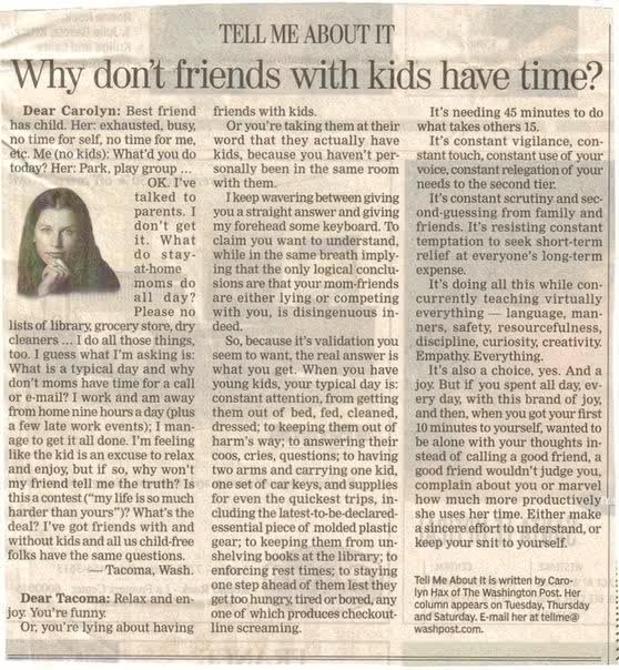 Why Don’t Friends With Kids Have Time